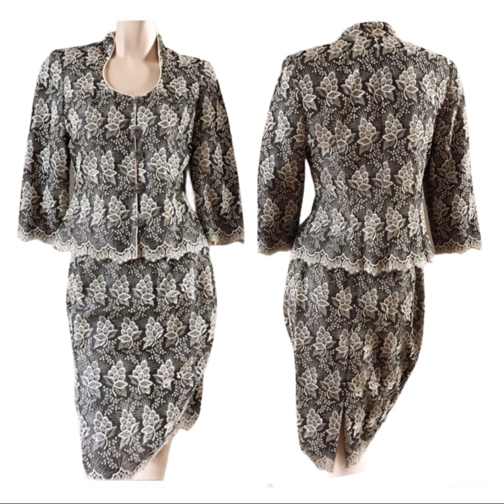 Lili Butler Vintage 100% Silk Skirt Set,